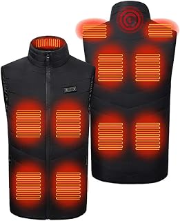 Men Women Heated Vest 11 Heating Zones Heated Gilet Three Switches Rechargeable USB Heating Vest Electric Thermal Body Warmer Heated Coats Washable Heating Waistcoat for Outdoors Skiing Camping