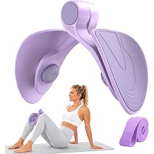Pelvic Floor Exercise Device with 35 lb Resistance, Kegel and Inner Thigh Muscle Trainer, Home Workout Equipment for Postpartum Recovery, Women &amp; Men, with Band
