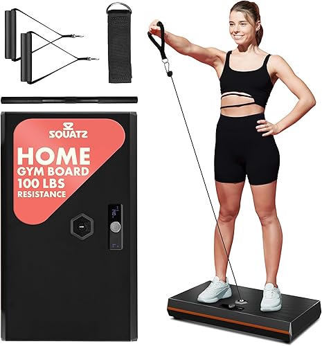 Miniatura 7 de SQUATZ Pluto Board Smart Home Gym Version I 100 LBS Resistance, Multifunctional All in One Gym, Single Cable Weight Machine with Multiple Training