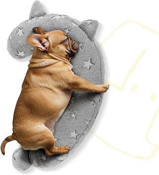 Dog Calming Pillow, Glow in The Dark Dog Put Head on, Soft Question Mark Pillows for Dogs, Kids, Adults, Washable Dog Bed Pillow, Cozy Dog Body Pillow M Gray