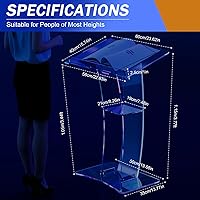 Vista 7 de Atril acrílico transparente, púlpito de conferencia de flexión de presentación portátil, atril de pie de plexiglás acrílico transparente, adecuado
