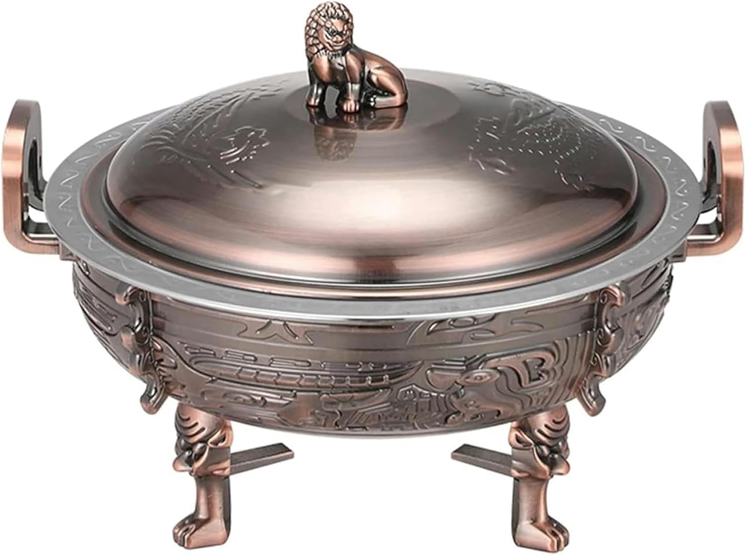 Hot Pot Buffet, Round Buffet Server and Heater with Food Plate, Fuel Grid, Lid and Lower Grid for Home and Restaurants