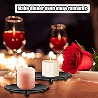 Vista 6 de 8 PCS Iron Plate Candle Holder,Candle Stand for LED & Wax Candles,Black Candle Holders Iron Plate,4" Decorative Pillar Candle Plate for Incense