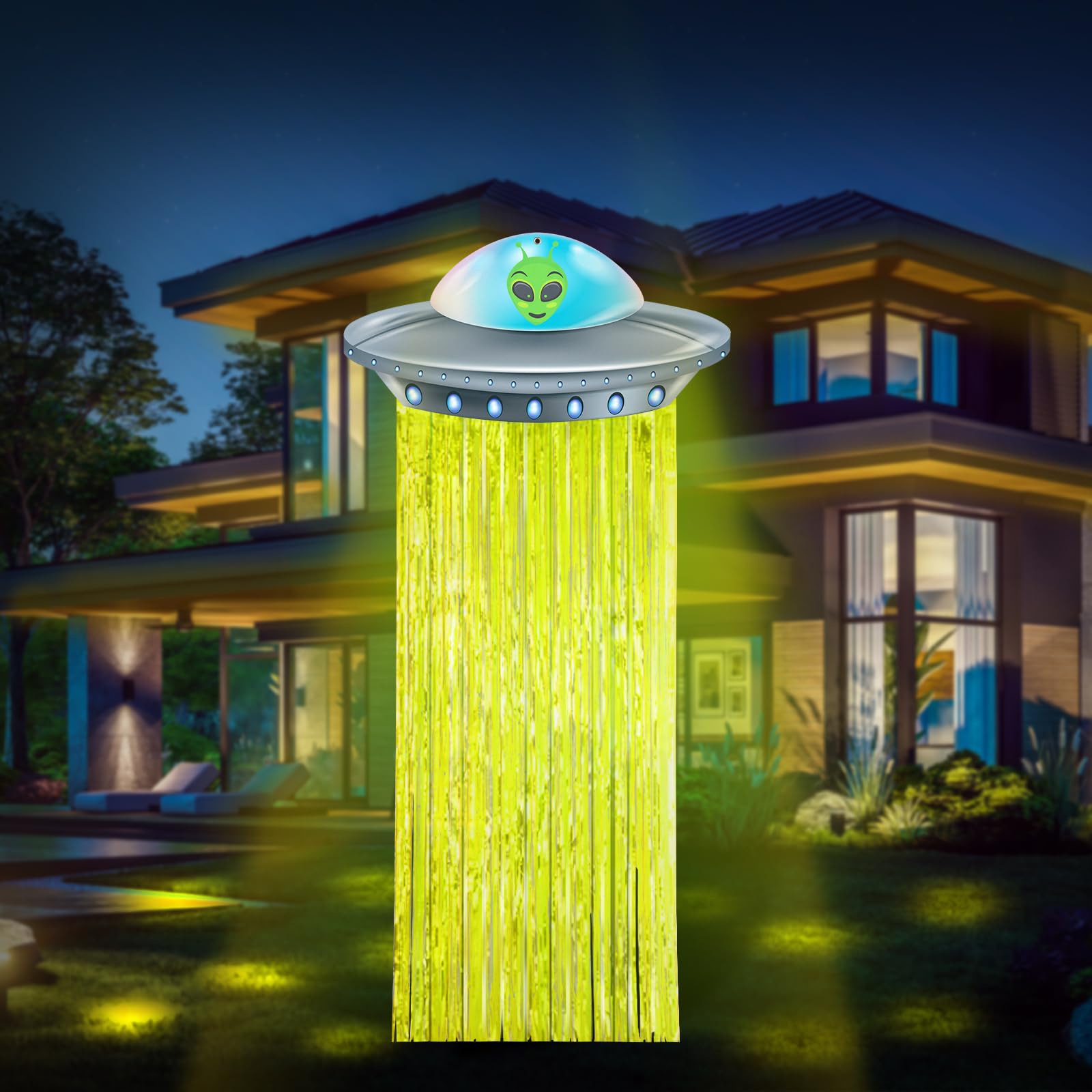Snapklik.com : Simgoing Alien Birthday Party Decorations Door Curtain