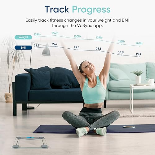 Vista 32 de Etekcity Báscula de baño digital de peso corporal con tecnología Step-On, resultados confiables con medidas de alta precisión, gran pantalla LCD