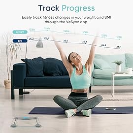 Etekcity Bathroom Scale for Body Weight and BMI, Upgraded Bluetooth Digital Scale, Large Blue LCD Backlight Display, High Precision Measurements, 400 Pounds