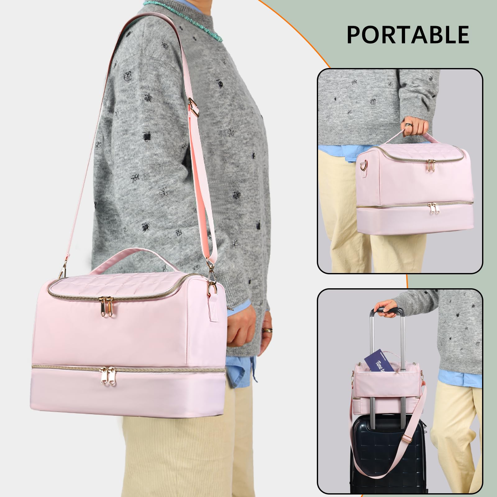 GR69N Custodia organizer per smalto per unghie, organizer per unghie, contiene lampada per unghie e 50 flaconi di smalto, custodia da viaggio per nail tech, borsa organizer impermeabile per accessori