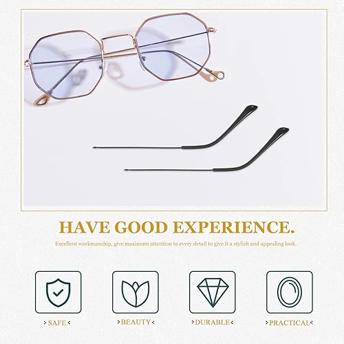 Miniatura 4 de iplusmile Gafas de metal templo reemplazo gafas brazos piernas gafas de sol brazo gafas marco templo reemplazo gafas piezas de reparación, Negro -