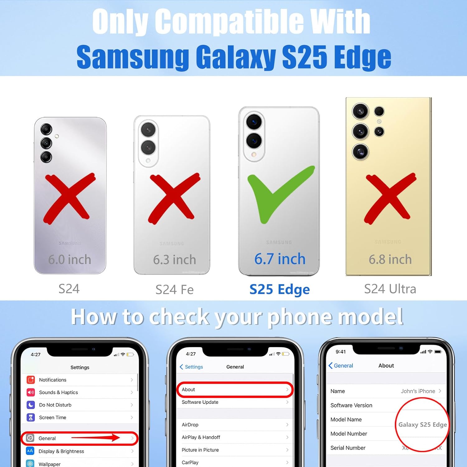 Boaretiu for Samsung Galaxy S25 Edge Case - with Stand Cute Kawaii Fashion 360° Rotate Ring Holder Kickstand Blue Flower for Women Girls Boys Teens Girly for Galaxy S25 Edge Case - Image 2