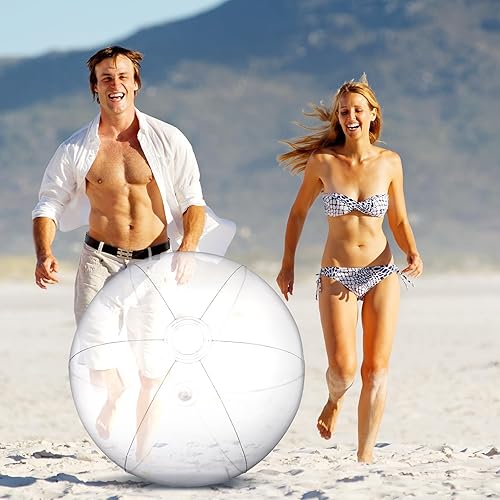 Miniatura 2 de Pelotas de playa inflables gigantes de 5 pies de 60 pulgadas, pelota de playa grande transparente para niños, piscinas de verano, enorme pelota de