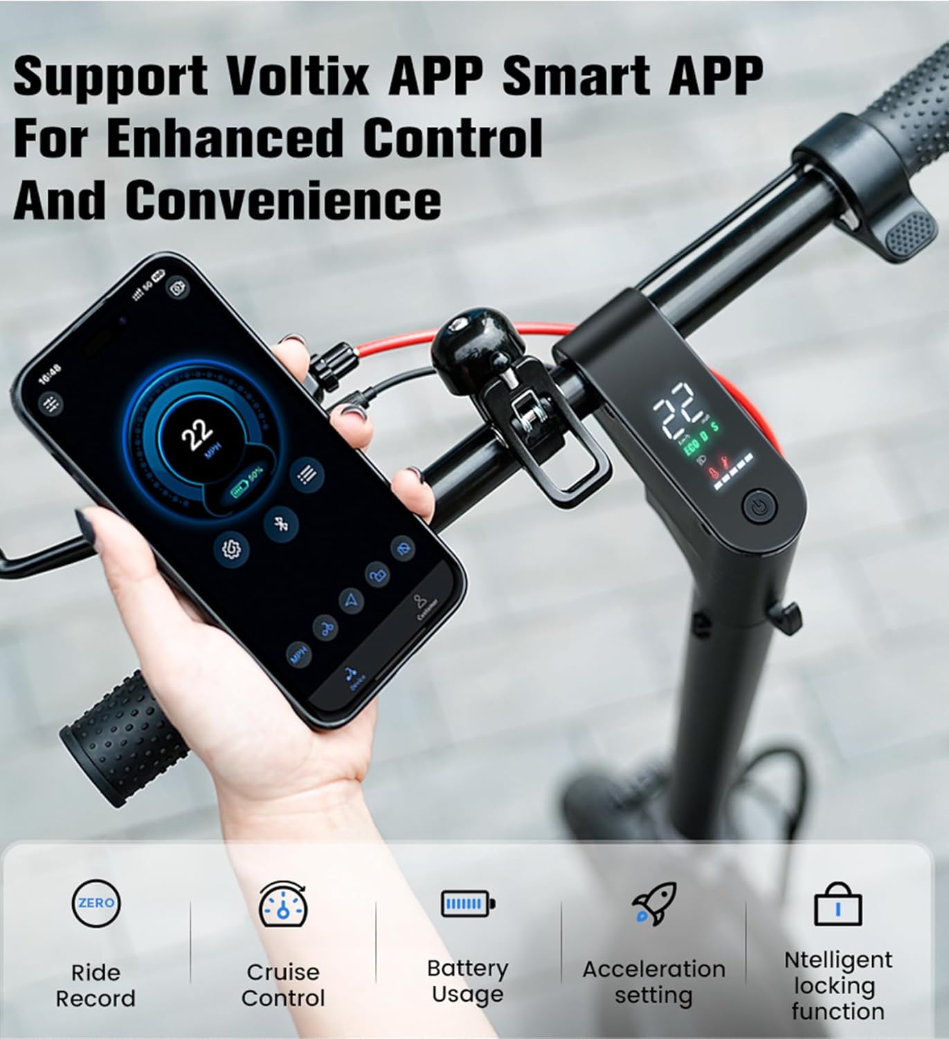 Electric Scooter, 23 Miles, 22 MPH Top Speed Electric Scooter for Adults, 500W Powerful Motor,10"/8.5" Pneumatic Tires Commuting Scooter, Foldable Escooter for Commuting & Campus Use