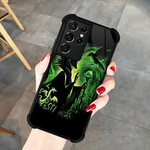 Miniatura 7 de CARLOCA Funda compatible con Samsung Galaxy S21 Ultra, diseño de dama mágica verde, ultra protección, a prueba de golpes, de silicona suave, TPU