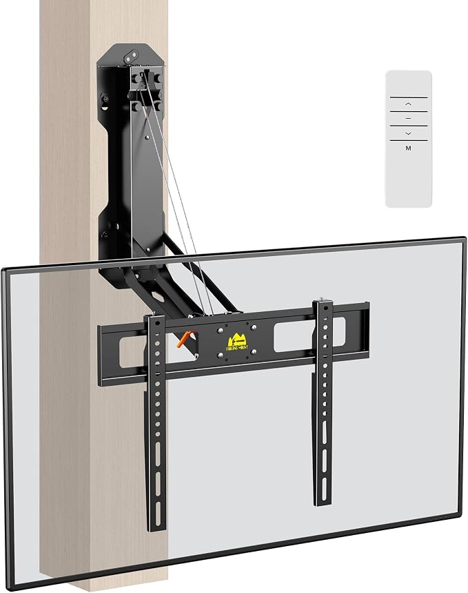 FORGING MOUNT Motorized Fireplace TV Wall Mount with Remote
