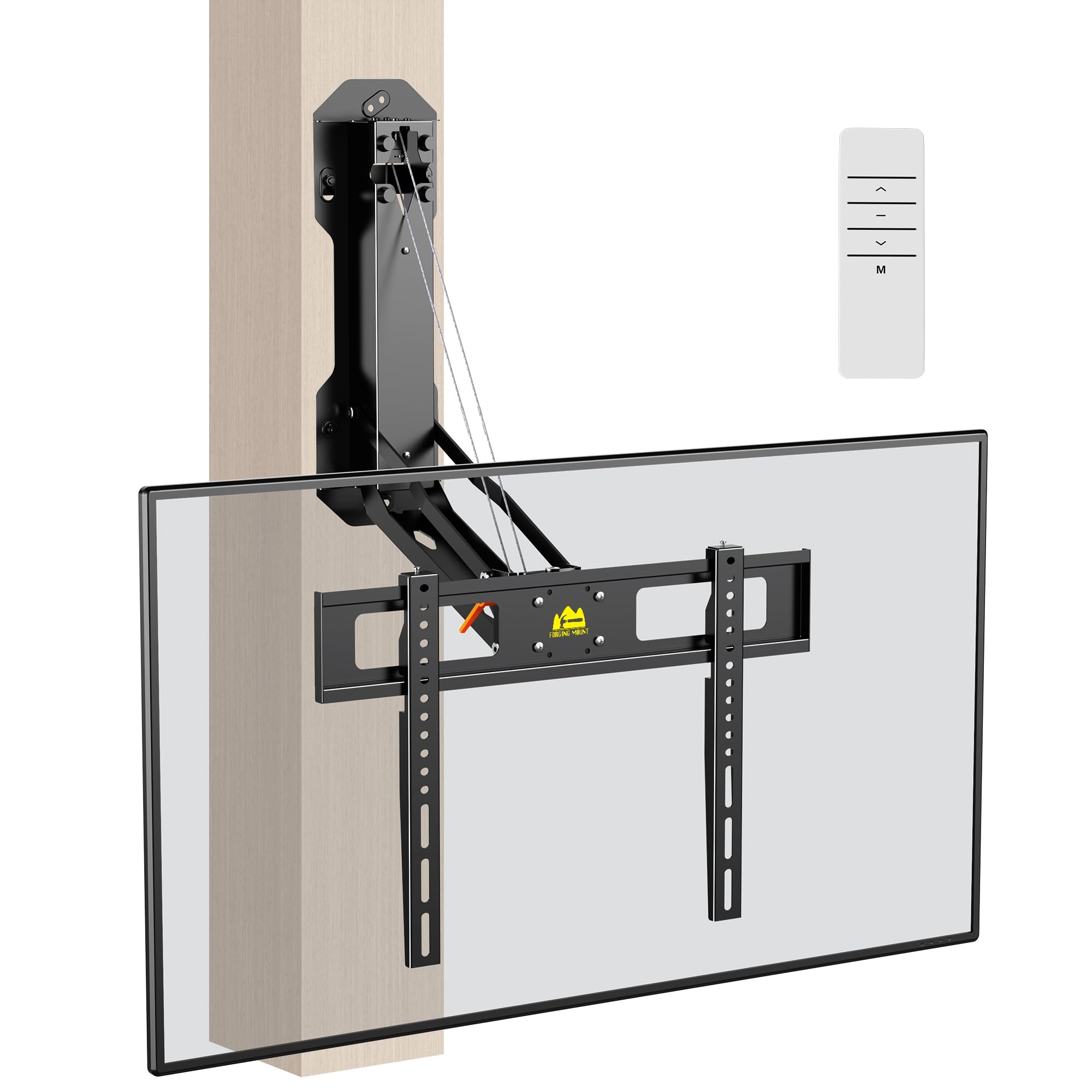 FORGING MOUNT Supporto da Parete Motorizzato per TV da 32" a 85" | Staffa TV Telecomando Radiocomandato, Inclinazione, Girevole, fino a 50 kg, Max VESA 600x400mm