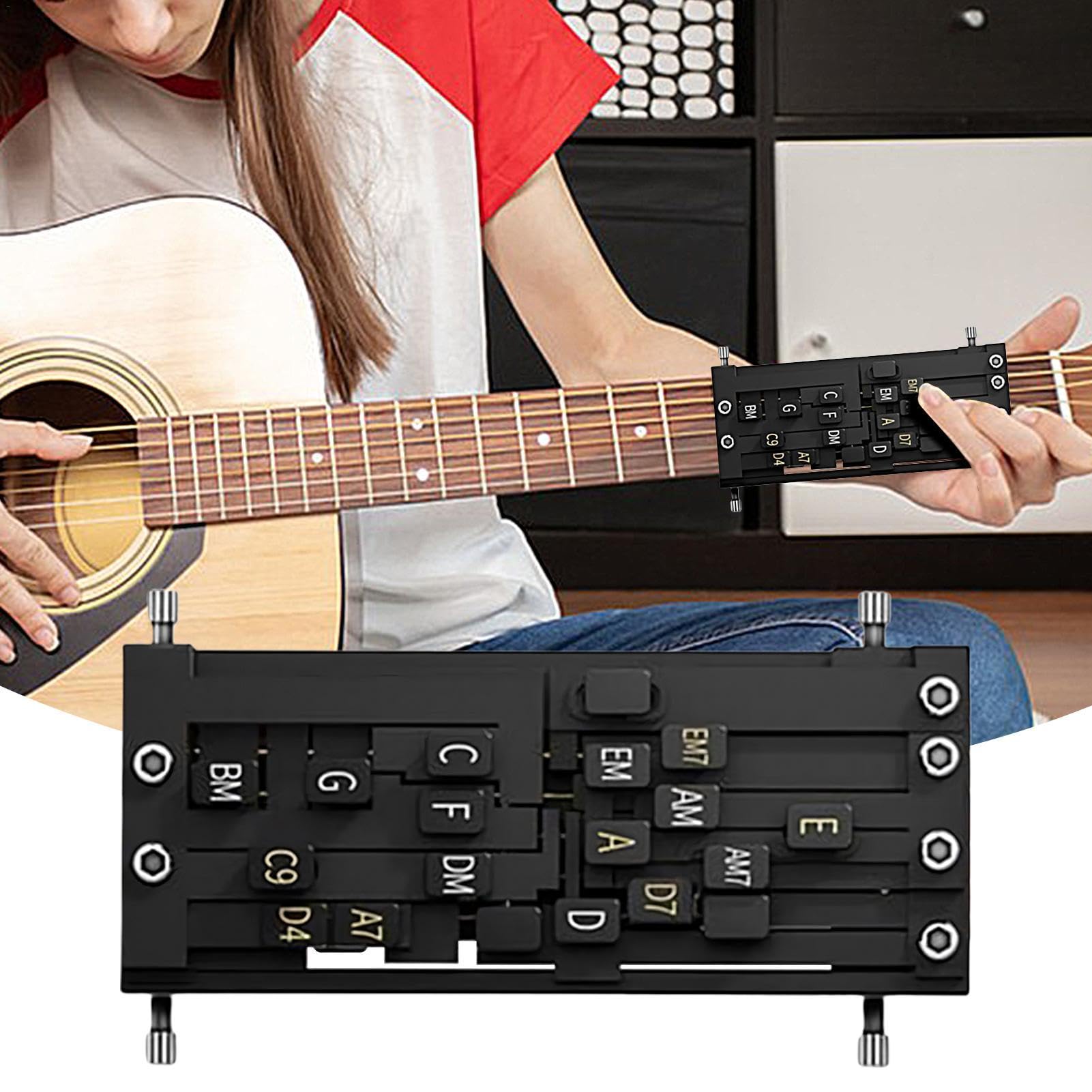 Gitarren Akkord Trainer, Gitarrenhilfe Für Akkorde, Gitarren Akkorddrücker, Gitarren Akkordwechsler Werkzeugset, Akustische Gitarren Akkordwechsler Trainer Lerntools, Gitarrentrainer Tool