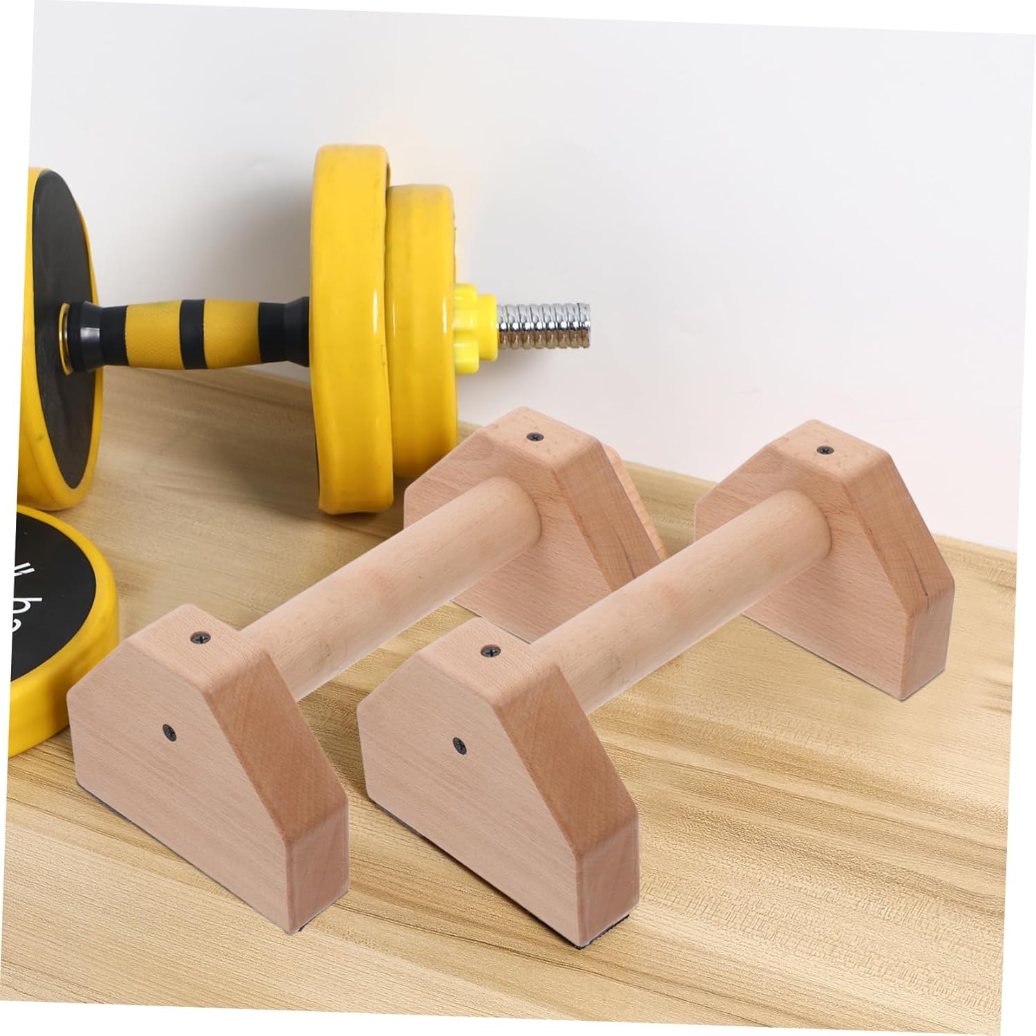 2pcs Push-up Stands Push-up Handles Strength Training Bars Wooden Bars Exercise Equipment for Home Gym