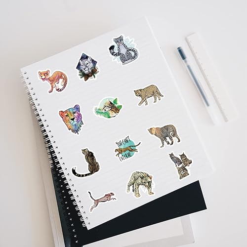 Miniatura 4 de 61 calcomanías impermeables de vinilo de guepardo, para decoración de fiestas de cumpleaños, regalos de recompensas para niños, adultos,