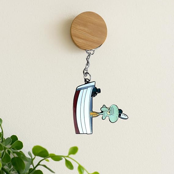 Zen Monkey Studios Squidward At Work - SpongeBob Squarepants Enamel Keychain