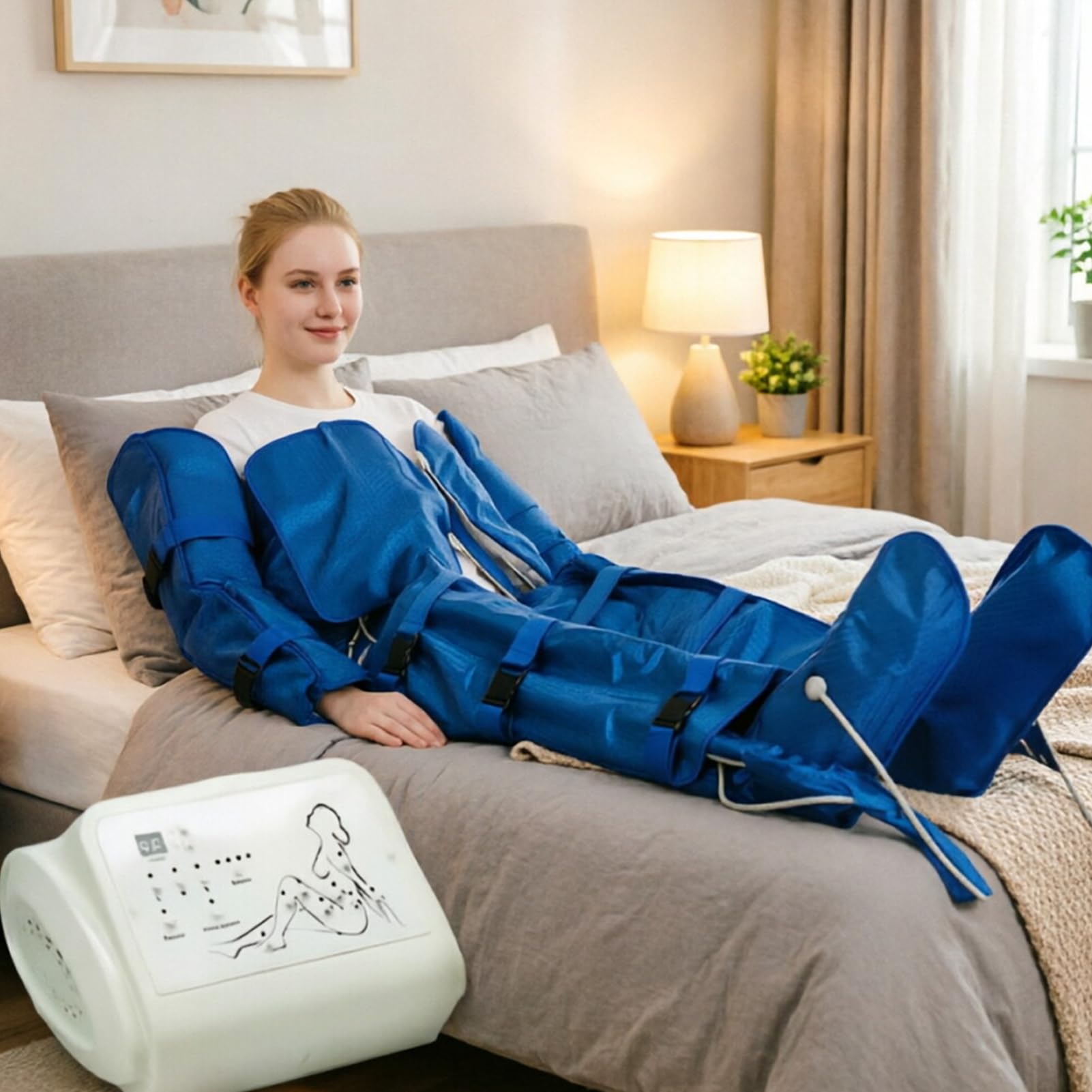 Presoterapia Para Casa Profesional, Botas Presoterapia para Cuerpo Completo | Equipo Profesional de Cuerpo Completo con Compresión de Aire, Drenaje Linfático, Masaje para Piernas y Uso Doméstico Fácil