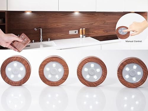 Miniatura 4 de happetite Luces LED de disco con control remoto inalámbrico, luces regulables debajo del gabinete con temporizador, luces de disco que funcionan con