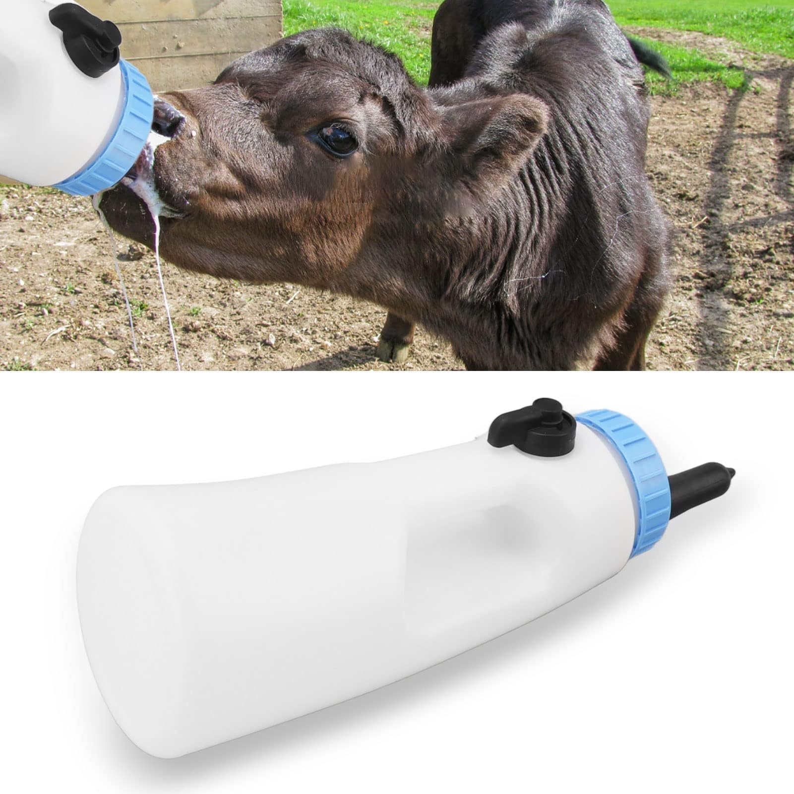 Biberon pour Veau, biberon Chaton, biberon de Lait d'agneau de 2,5 L biberon d'allaitement pour Veau biberon d'allaitement pour Veau biberon d'allaitement Vertical avec poignée pour agneaux