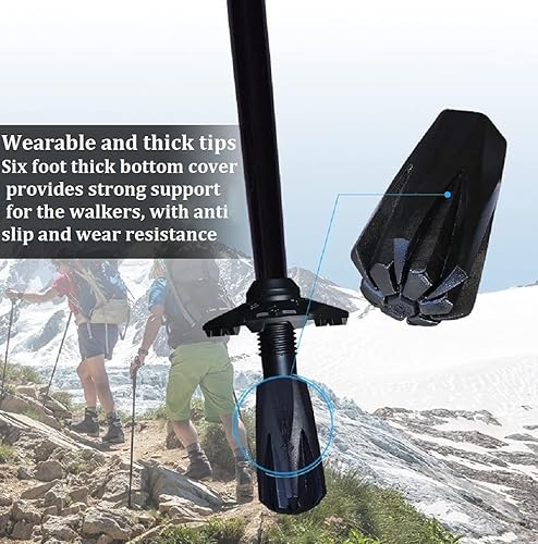 Miniatura 6 de Trekking Poles Walking Poles Tips Protectors, Hiking Poles Replacement Rubber Tips for Hiking Stick, Fits Most Standard Walking Sticks - Shock