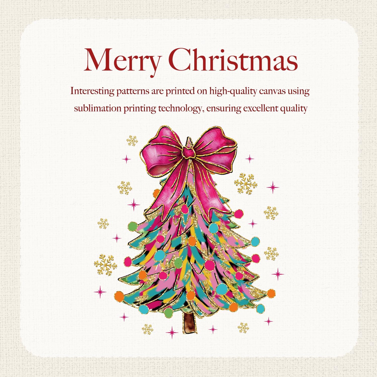 Christmas Tree Canvas Tote Bag Gifts for Woman Friend Daughter, Xmas Gift Bag, Thank You Gifts for Woman, Canvas Shoulder Bag Reusable Grocery Shopping Gym Travel - Image 4