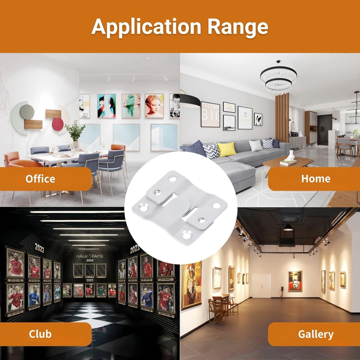 16Pcs Stainless Steel Interlock Hanging Buckle, Flush Concealed Mount Brackets, Z Clip Bracket for Picture Display Art Gallery