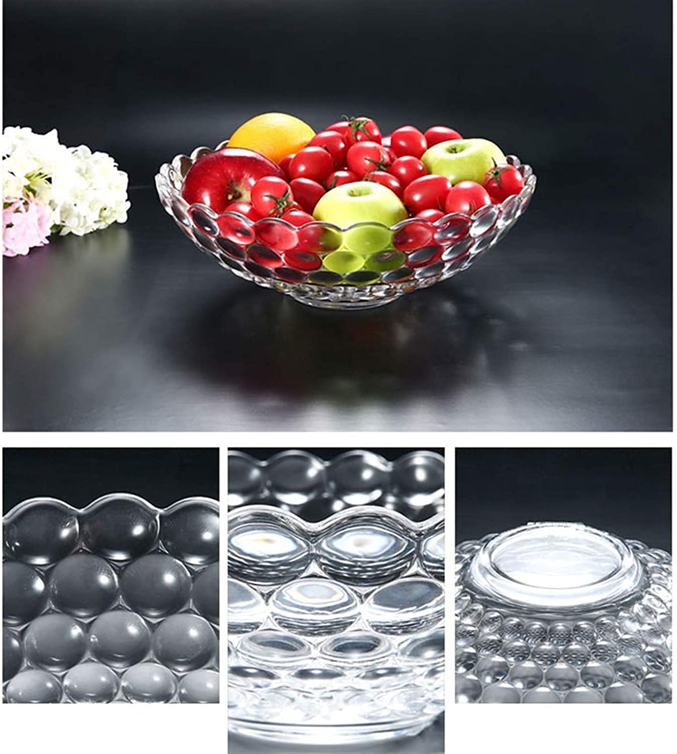 Ciotola Portafrutta In Vetro Cristallo | 30 Cm | Creativa E Elegante | Per Frutta, Dolci, Snack O Centrotavola