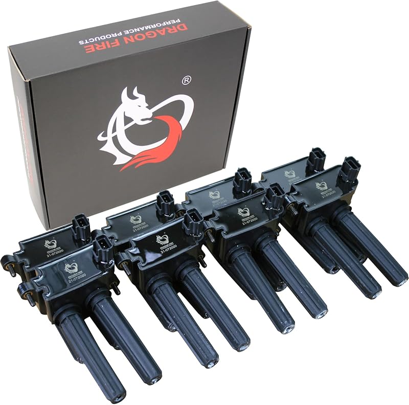 Kit com 8 Bobinas de Ignição Dragon Fire Performance DFC1010-8 para Dodge, Chrysler, Jeep e Ram V8