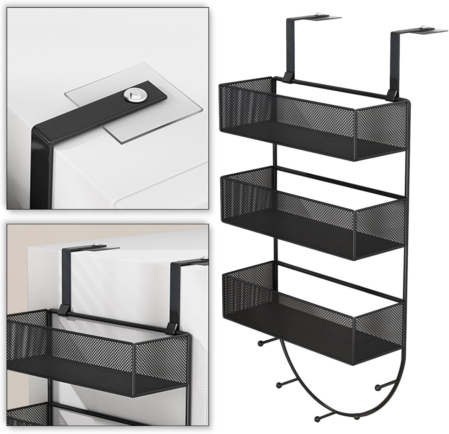 マグネット冷蔵庫横サプリ＆調味料ラック hauhau 通販 Ｍｉｌａｇｅｔｏ 冷蔵庫オーガナイザー棚、フック、調理器具、冷蔵庫収納ラック、ダイニングルーム、自宅、寝室、バスルーム用のサイドビン