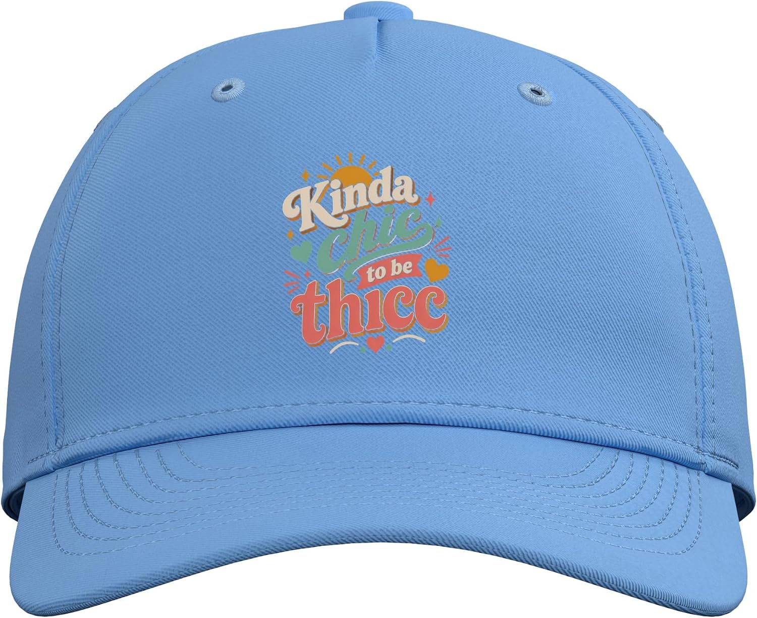 Kinda Chic to Be Thicc Funny Viral Meme Women Adjustable Baseball Hat image 2