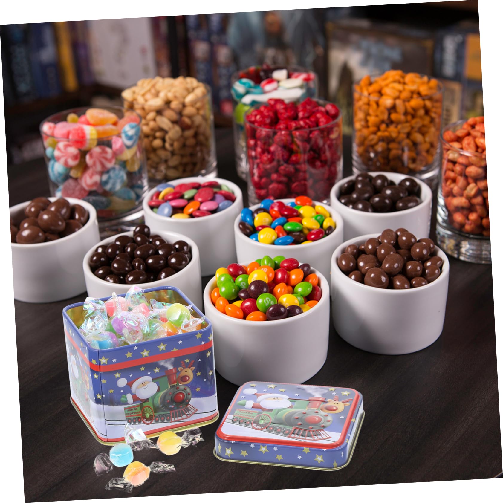 Amosfun Scatoline Di 20 Pz Barattolo Di Caramelle Di Natale Regalini Natalizi Per Natale Scatoletta Scatole Dolci Da Dessert Con Finestra Natalizia Di Natale