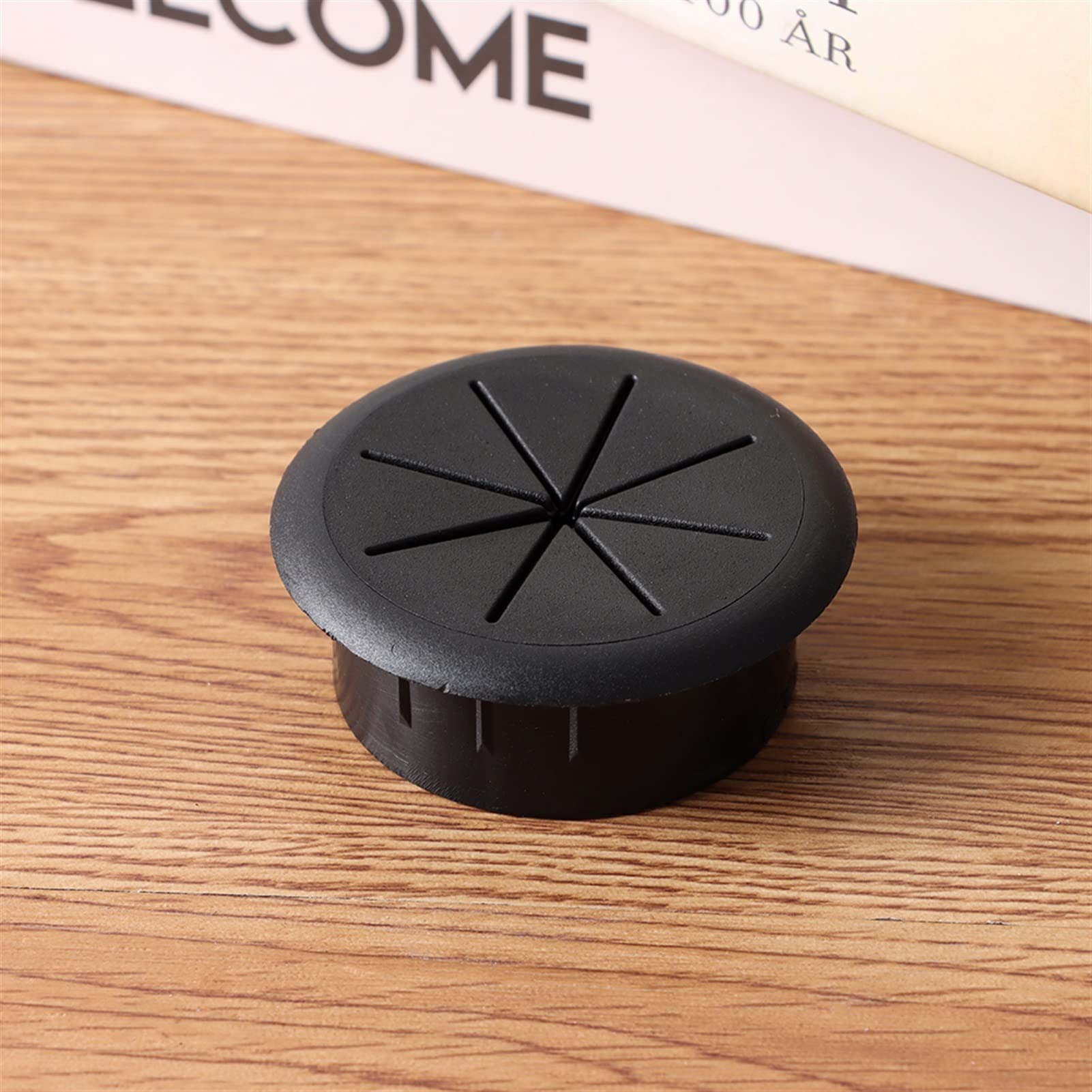 occhiello da scrivania Passacavo da scrivania Organizzatore for cavi tavolo Copri foro for Scatola di filettatura Porta uscita Mobili Home Office(Black,60mm)