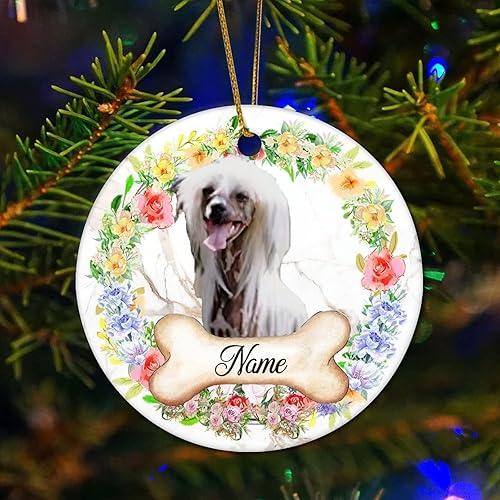 Miniatura 4 de Custom Dog Keepsake Xmas Tree Hanging Bauble Chow Chow Red Ceramic Round Pet Memorial Ornament 3-Inch Dog Lover Gift for Dog Mom, Dog Dad Dog, Dog