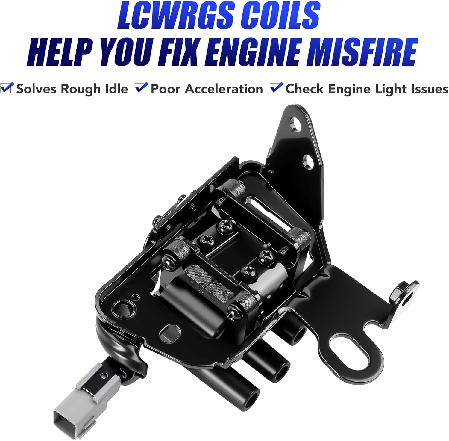 1x Ignition Coil Pack and 4x Iridium Spark Plugs Fits for 2.0 L4 Hyundai Elantra Tucson Tiburon Kia Sportage Spectra Spectra5 2003 2004 2005 2006 2007 2008 2009 Spark Plugs and Coils Replaces# UF419