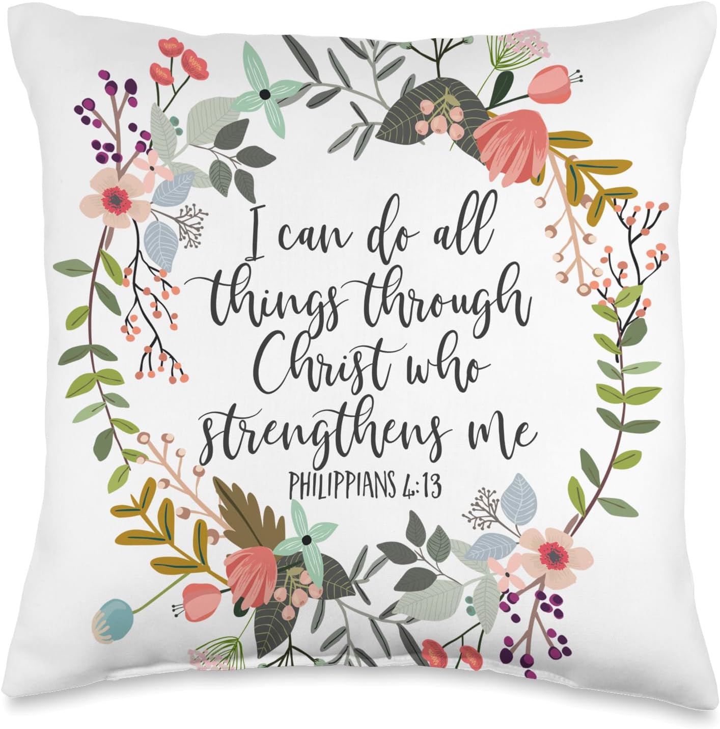Philippians 4:13 Bible Scripture Throw Pillow
