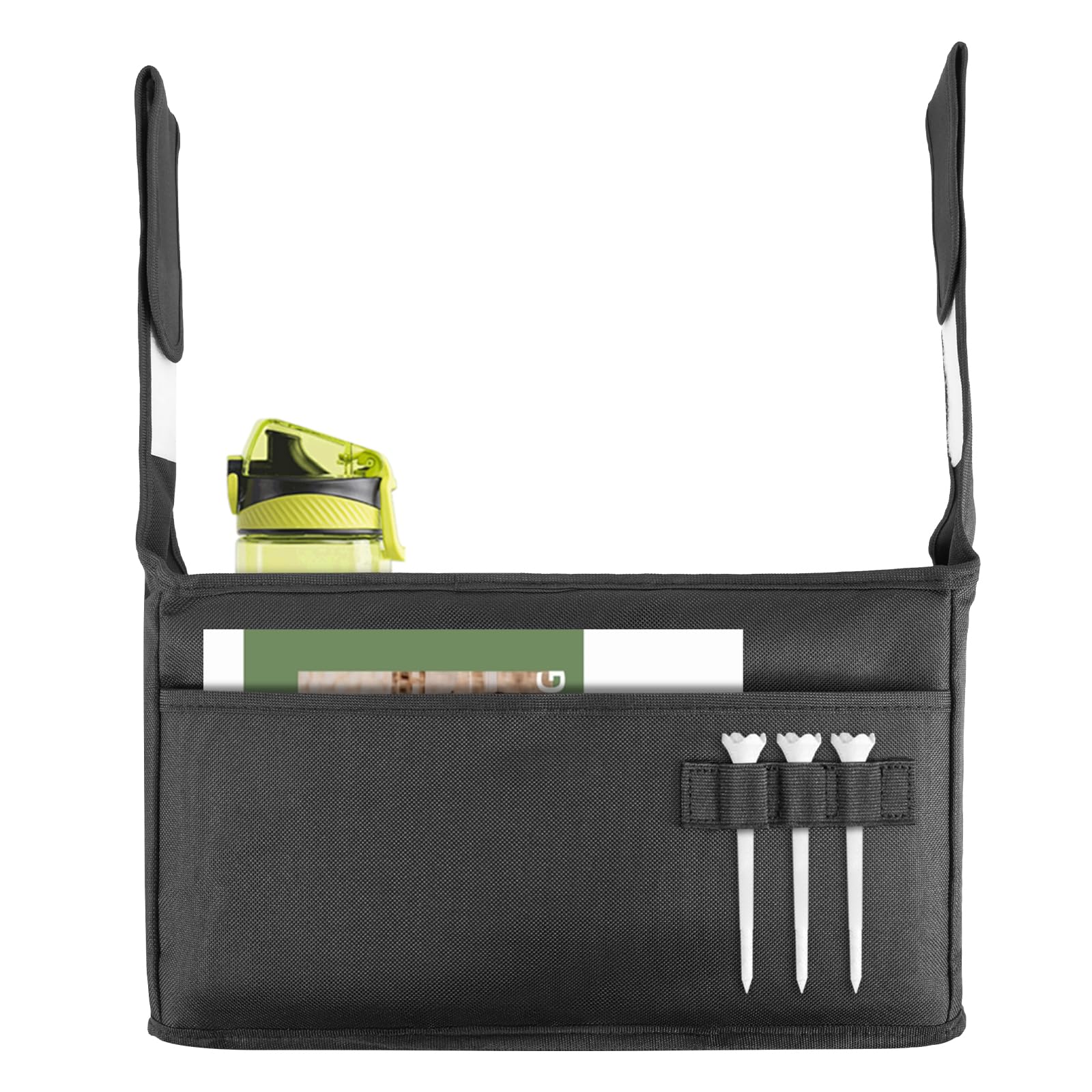 TUYUU Golf Push Cart Organizer, Accessories Pouch Bag, Drink Holder, Black
