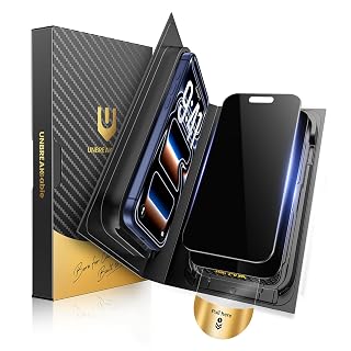 UNBREAKcable for iPhone 17 Pro Privacy Screen Protector QuickSet Box, 25° Anti-Spy Tempered Glass, 9H+ Hardness, Case-Friendly, Bubble-Free, Anti-Fingerprint, for Apple 17Pro - 2 Pack 6.3" - Amazon product rated Grade A