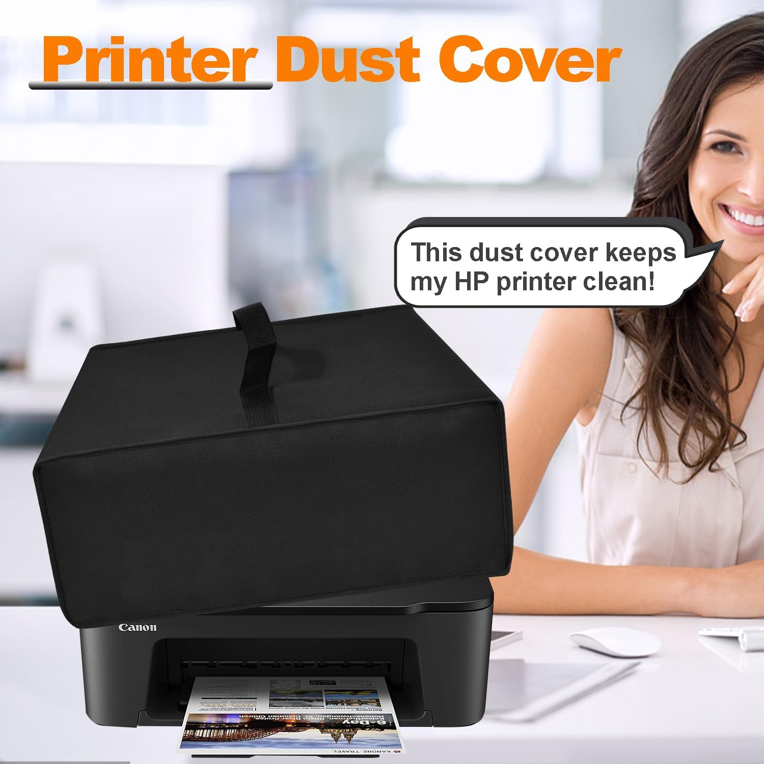 Printer Cover Antistatic Dust-proof Water-Proof Protective Cover Case Heavy Duty Printer Dust Cover for Canon PIXMA TS3520 Compact Wireless All-in-One Printer (14.2''D x 18.1''W x 5.9''H)
