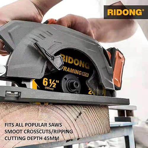 Miniatura 4 de Hoja de sierra circular de 6-12 pulgadas, 24 dientes con eje de 58 pulgadas ATB hoja de sierra para cortar madera (paquete de 5 unidades de 6.5