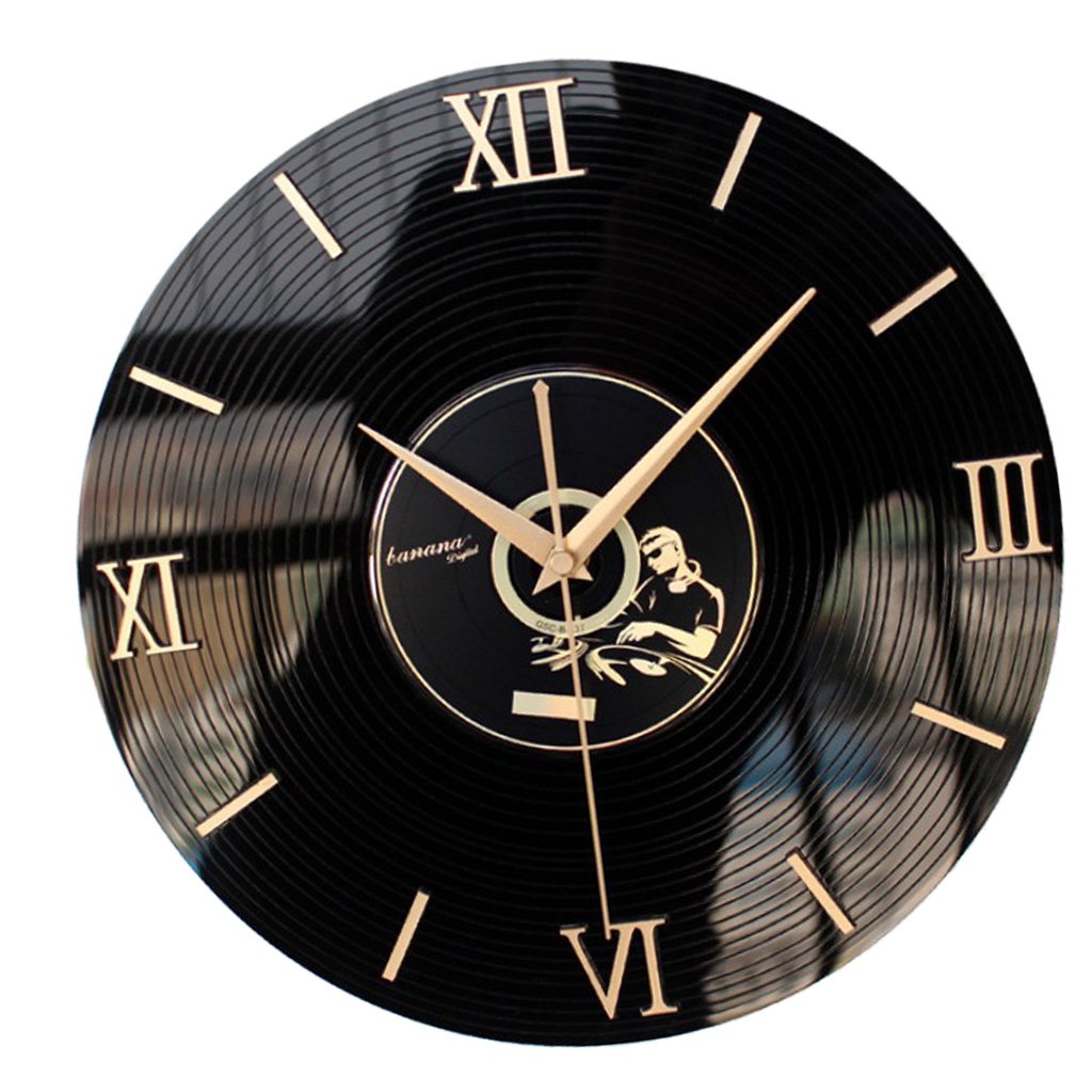 D DOLITY 12'' Classic Retro Acrylic Dial Plate Quartz Wall Clock Antique Shabby Chic Clock for Pub Bar Decor