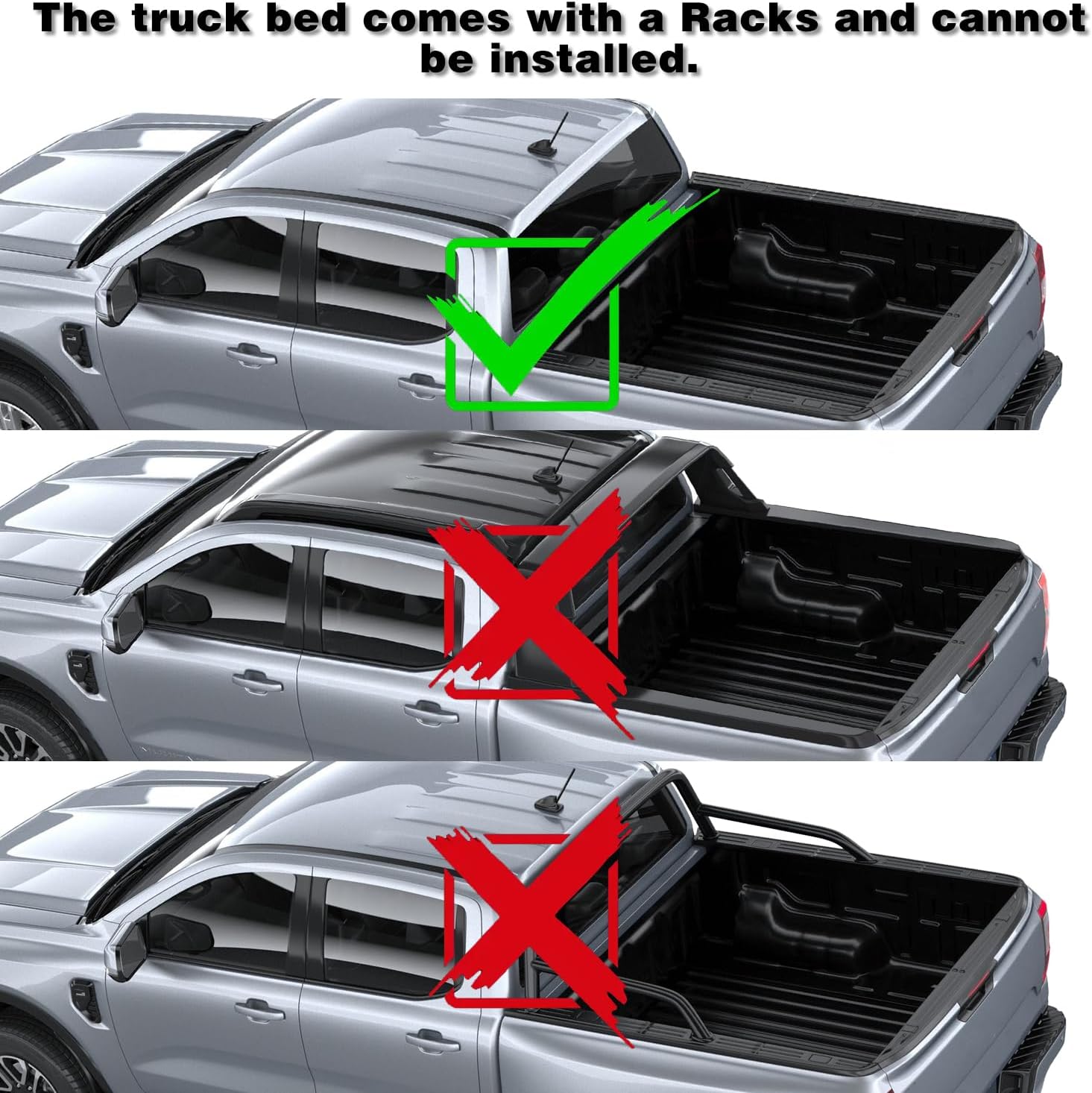 Retractable Truck Bed Tonneau Cover for Ranger (5‘/60" Bed) 2019 2020 2021 2022 2023 2024 Aluminum Truck Bed Cover Password Lock