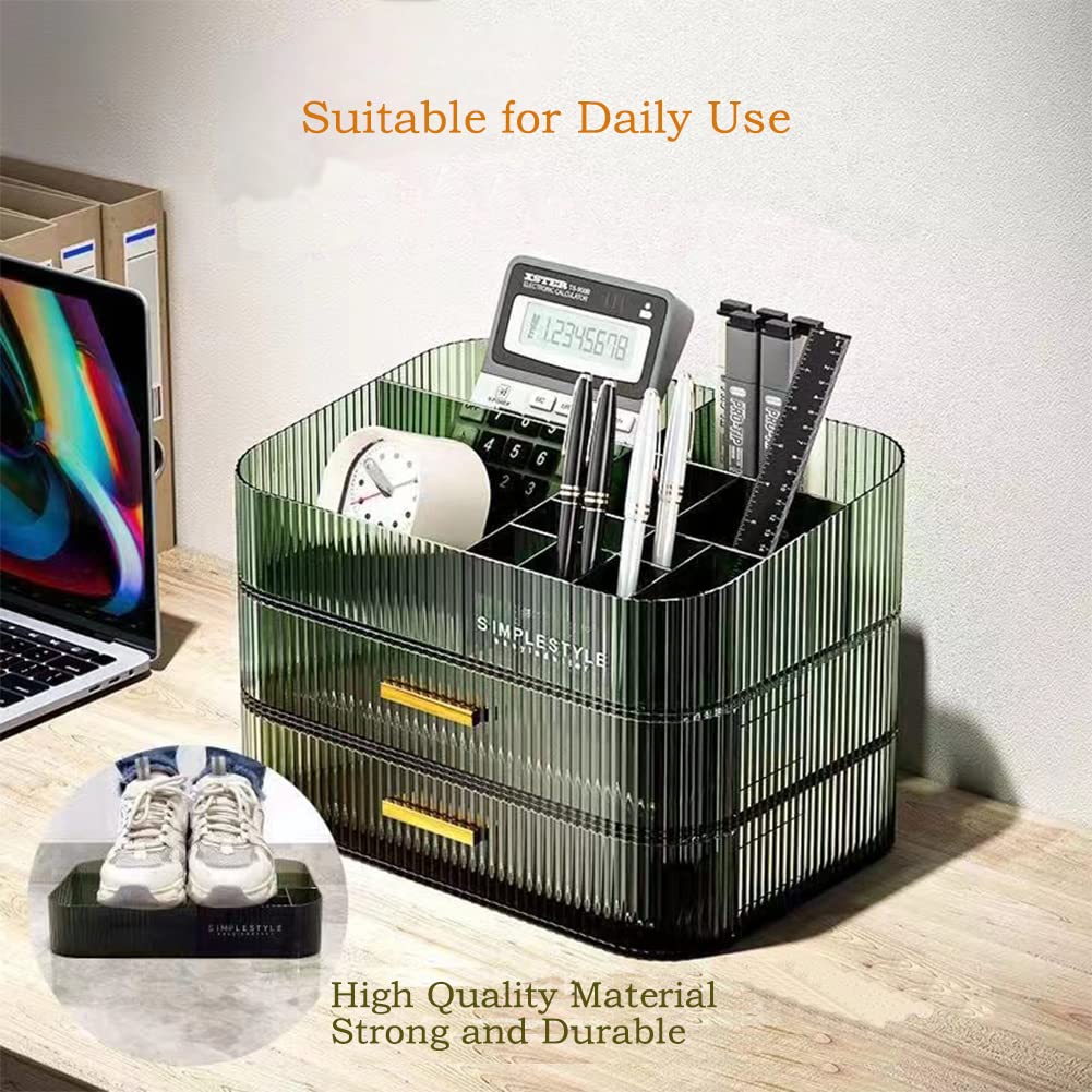 MIUOPUR Stapelbarer Make-up-Organizer Mit Schubladen – Schwarz, Aus PET, Für Kosmetik & Hautpflege