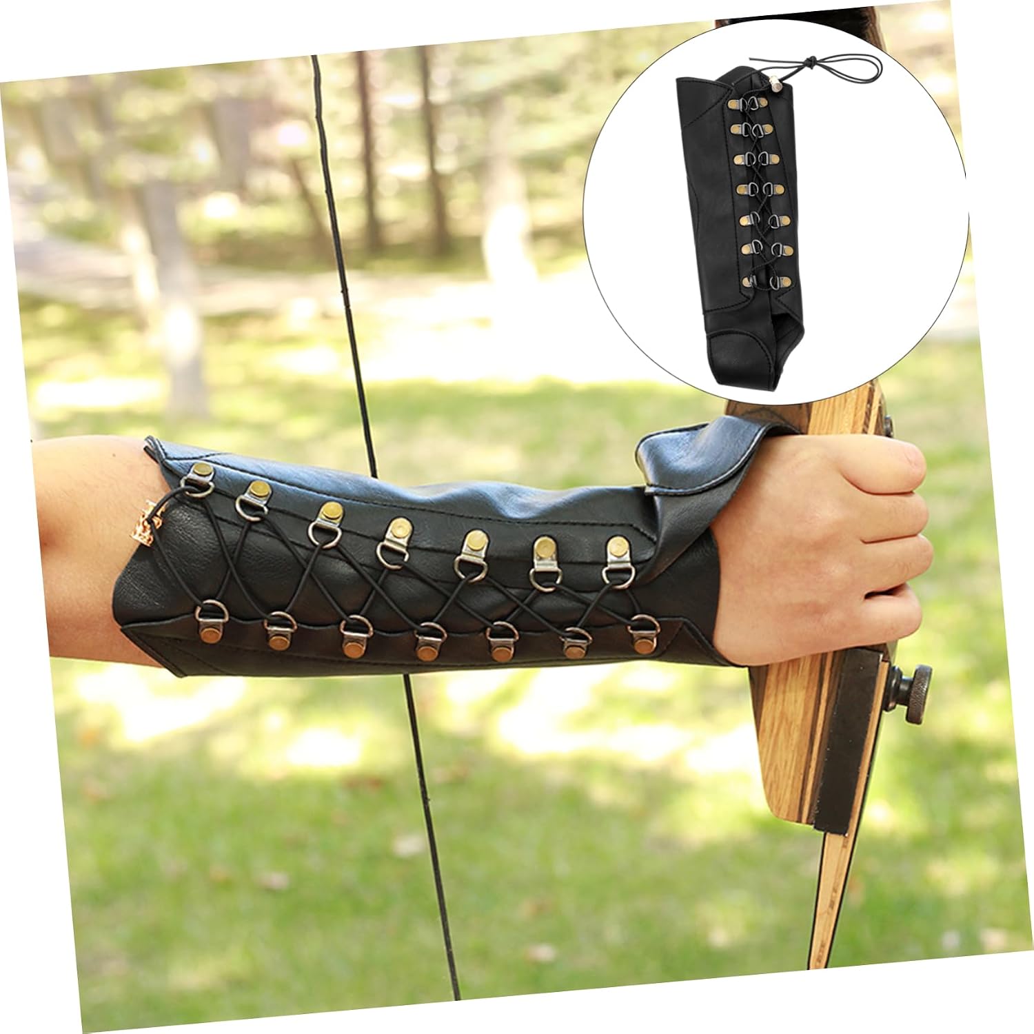 BESPORTBLE Hand Protector Arm Guard PU Leather Wrist and Forearm Protector for Shooting Hunting and Practice Present for Enthusiasts