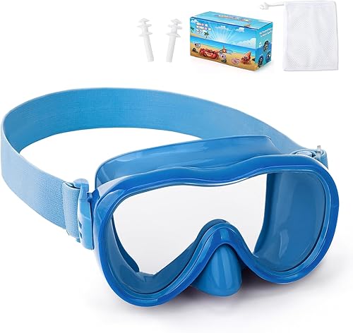 Miniatura 10 de Gafas de natación para niños con cubierta para la nariz, máscara de natación antifugas con correa de tela elástica, gafas de natación con protección
