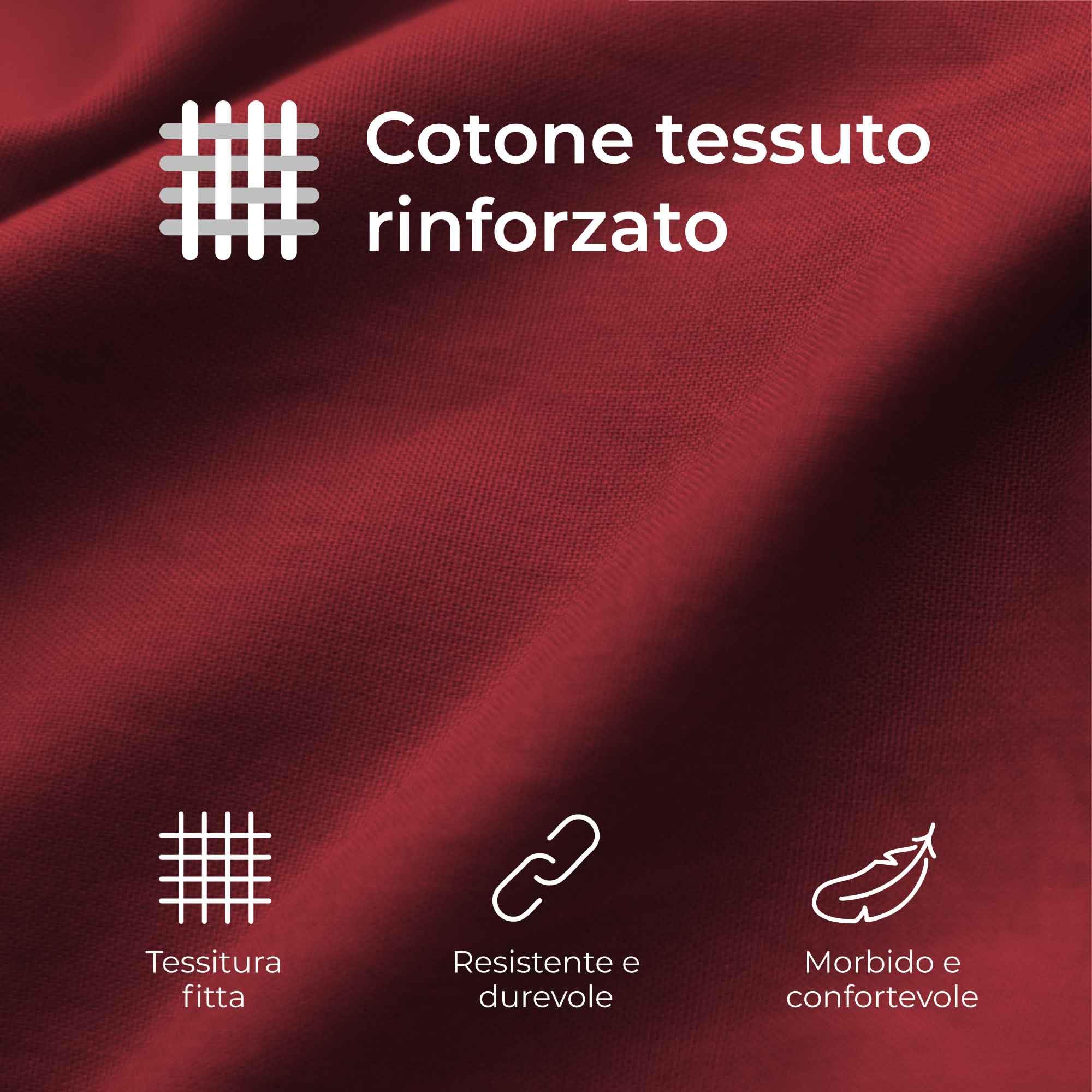 Federe 40x40 Cotone Rinforzato (Set da 2) - Borgogna - Trama Fitta a 57 Fili/cm² - Federe Cuscini 40x40 cm - Federe Cuscino 40x40 Certificate Oeko Tex - Dreamzie