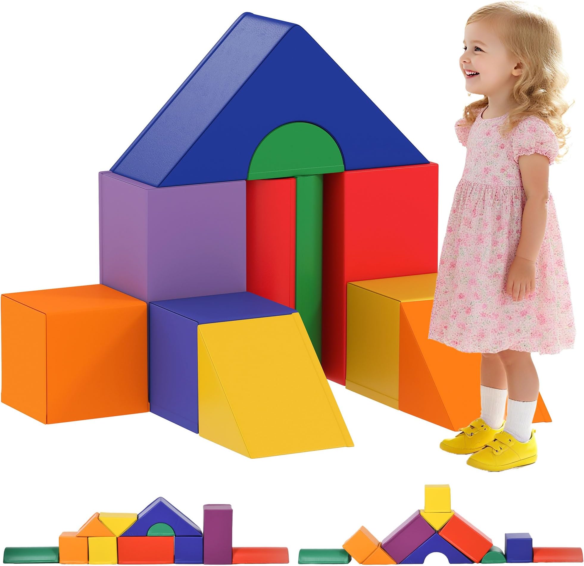 11-Piece Soft Play Equipment for Toddlers, Kids Soft Play Set, Foam Blocks for Climbing, Crawling, Ages 1-3 Years, Multicoloured