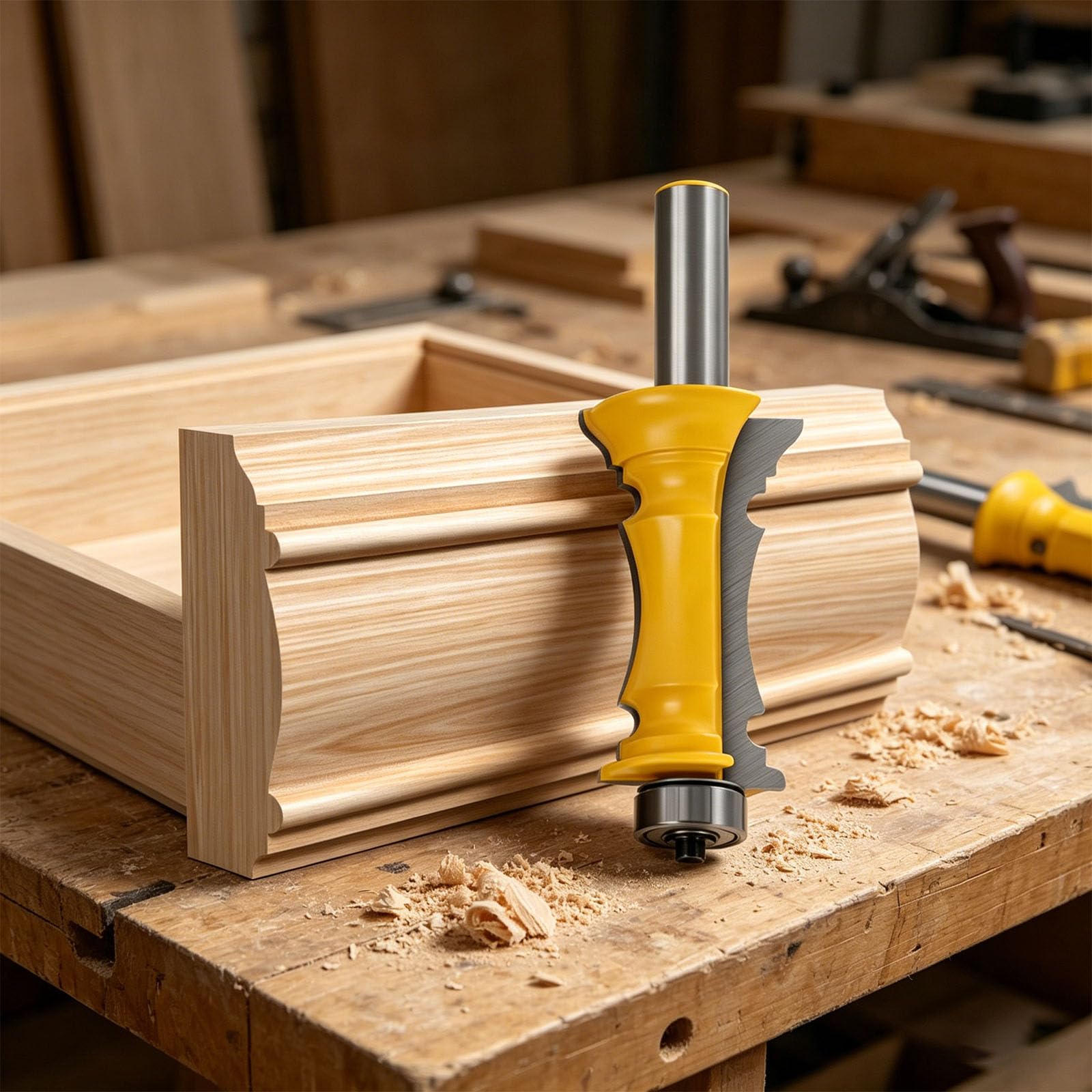 Set di punte per fresa professionale con gambo da 1/2 per intaglio accurato del legno e rivestimento di pannelli in carpenteria e falegnameria, taglierine per telai di porte e armadietti