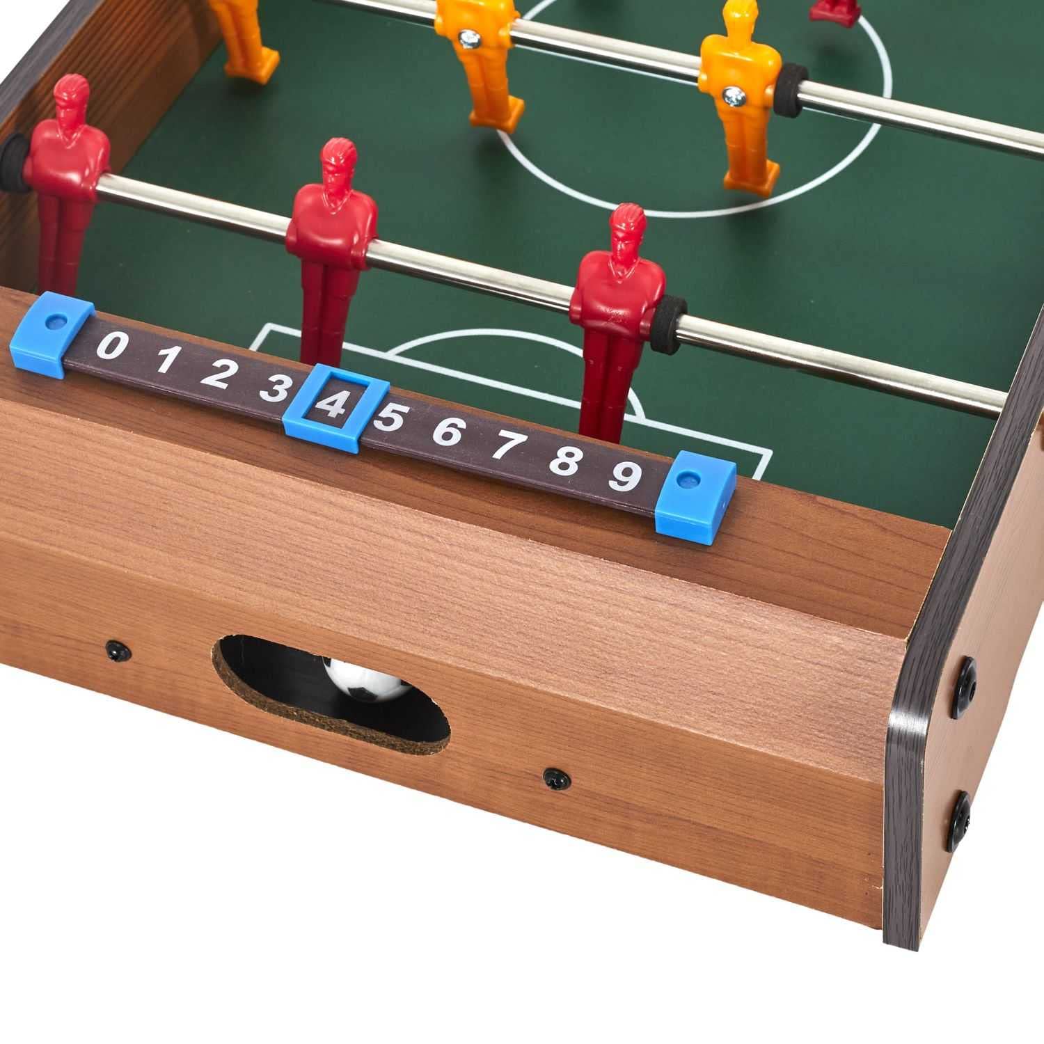 MISTER GADGet - MG2018 Jeu de Table Baby-Foot - Panneaux de Score et 2 Balles - Bois, Métal et Plastique - Transportable - Dimensions 51 x 31 x 10 cm - Couleurs Aléatoires